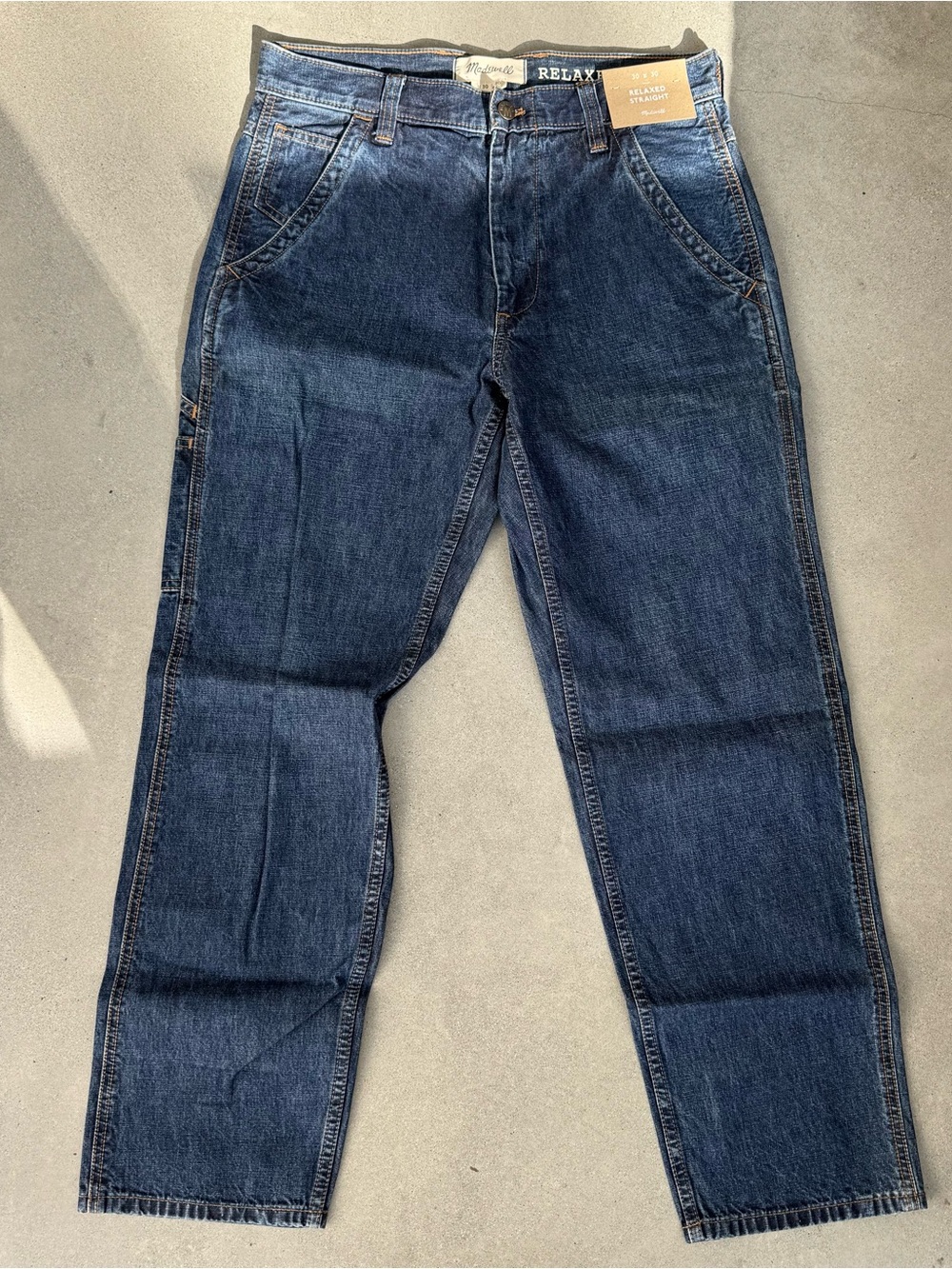 Madewell Relaxed Men’s Jeans in Dark Blue Wash 30x30